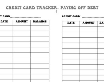 Credit Card Tracker | Budget | Paying off Debt | Debt Tracker| Credit Card | Digital Download | Fully Customizable | Download Instantly