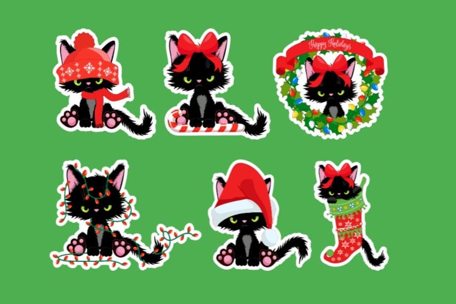 Grumpy Cat Christmas Stickers, Cat Christmas, Cat Stickers