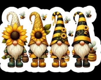 Bumblebee Gnome Stickers, Bumblebee Stickers for water bottle, laptop, planner, Gift for gnome lover