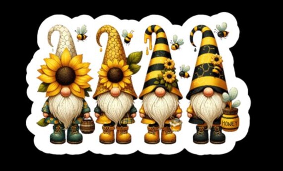 Bumblebee Gnome Stickers, Bumblebee Stickers for water bottle, laptop, planner, Gift for gnome lover
