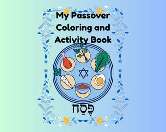 Passover Kids Activity Book | Seder Coloring Pages, Maze, Word Search (PDF Download)