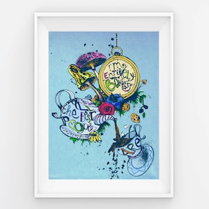 Alice im Wunderland Zitat Print - Ich bin komplett bonkers