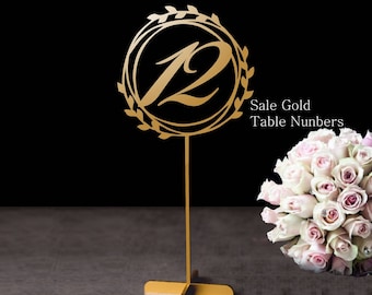 Table numbers -Wedding Table Numbers-  Elegant Gold table numbers - Freestanding numbers for wedding- Table numbers-Wedding Decor