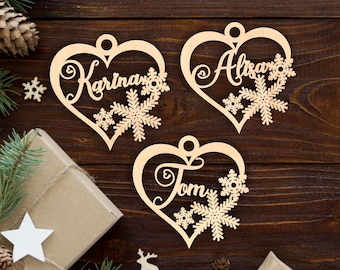Christmas ornament Custom CHRISTMAS tree baubles Christmas family Christmas tree decor Personalized CHRISTMAS ornament laser cut names