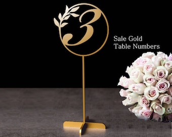 Table numbers -Wedding Table Numbers -  Elegant Gold table numbers - Freestanding numbers for wedding- Table numbers-Wedding Decor