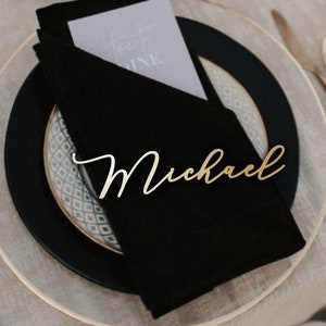 Étiquettes personnalisées pour mariage, marque-places, décoration de table, couverts, marque-places personnalisés, noms de lieu pour mariage, enseigne découpée au laser, personnalisé