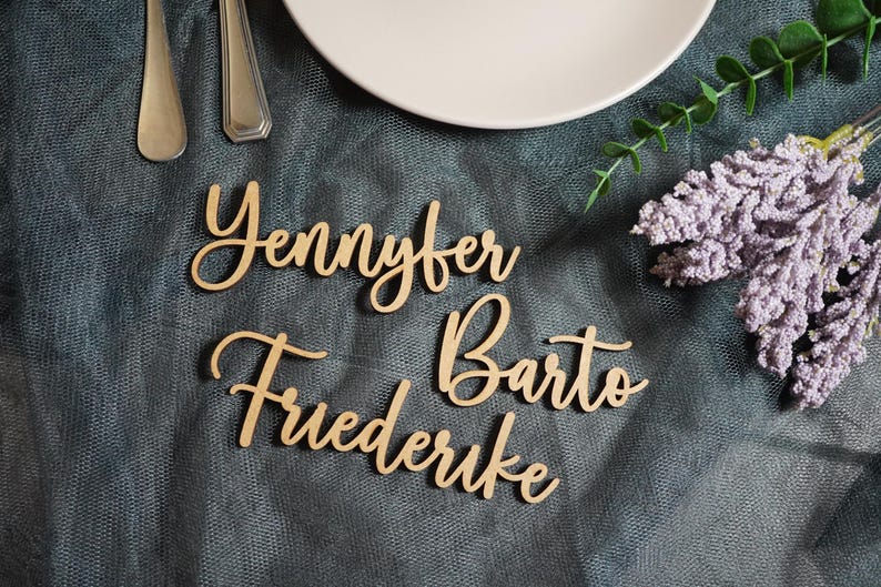 Hochzeit Tischkarten Tischdekoration Laser geschnitten Namen Personalisierte Platzkarten Hochzeit Ortnamen Personalisierte Namensschilder Bild 13