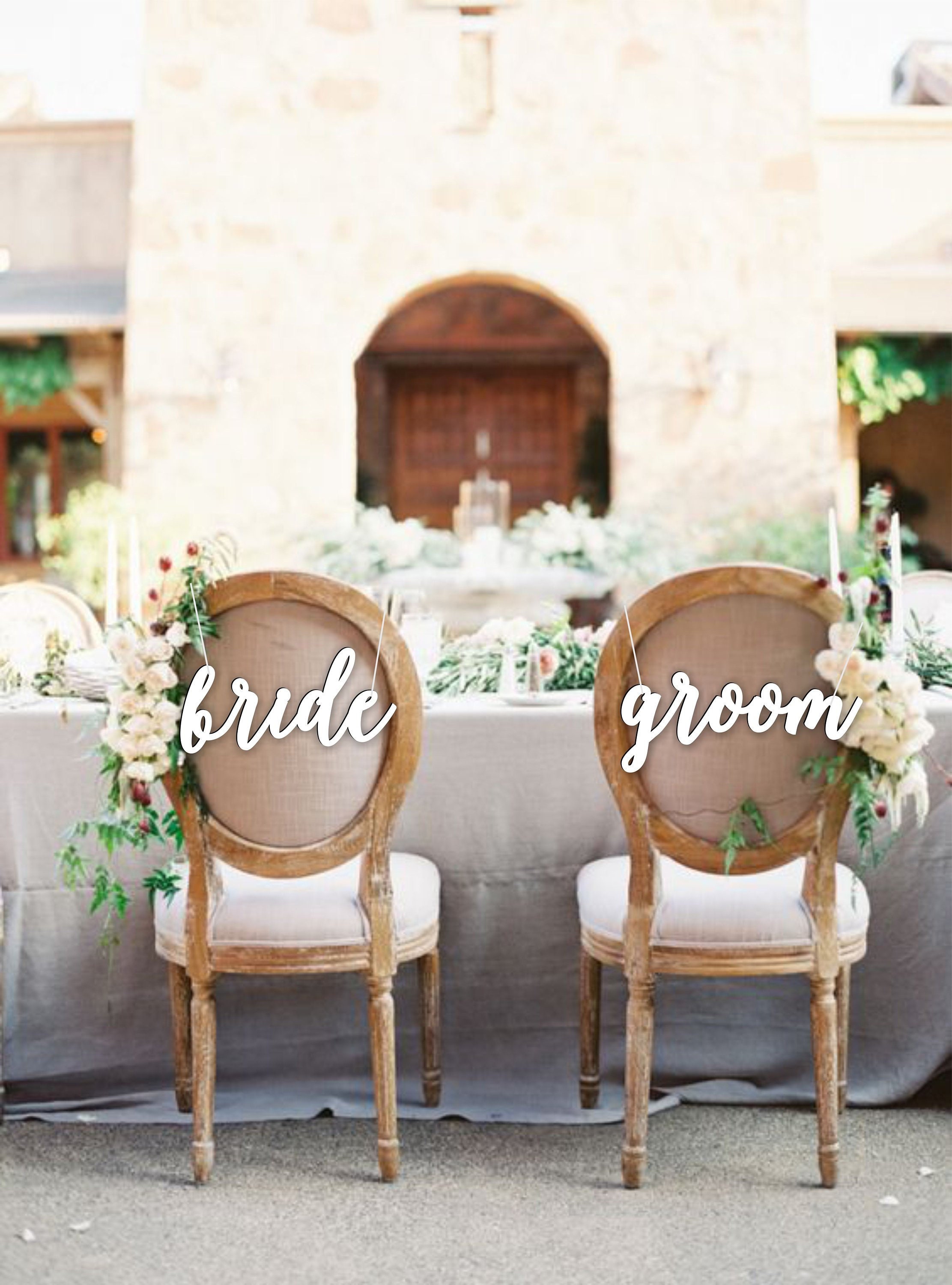 Bride Groom Chair Signs White Chair Signswedding Chair Etsy Bride Groom Chair Signs White Chair Signswedding Chair Etsy