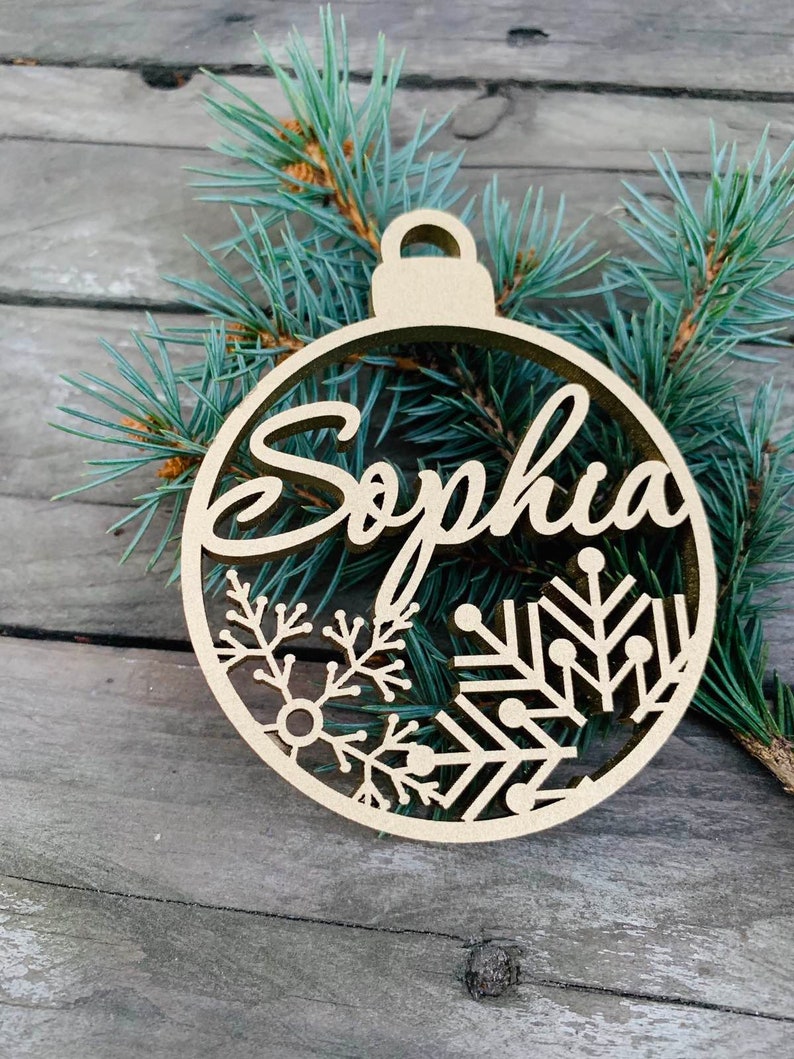 Christmas Bauble Custom Bauble Laser Cut Names CHRISTMAS Gift Etsy