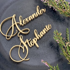 Segnaposto per matrimonio Decorazioni per la tavola Nomi tagliati al laser Segnaposti personalizzati Nomi di luoghi per matrimoni Decorazioni rustiche per matrimoni per sposi