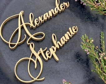Wedding Place  cards Table Decor Laser cut names Personalized place cards Wedding place  names Bride and Groom Wedding Rustic Decor