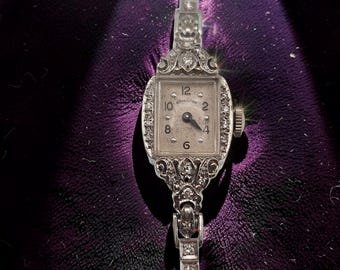 Vintage 1950’s 14k Lady's Hamilton .25ct Diamond Cocktail Watch | 18.7 grams