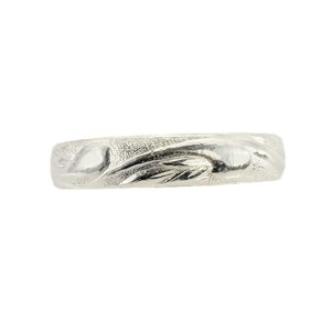 Art Nouveau Style 4.2mm Wheat Patterned Wedding Band | Stacking Band in Sterling Silver