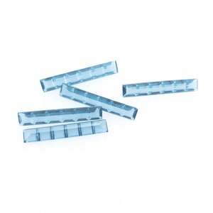 Vintage 26x4mm Aquamarine Glass Baguette | Calibre Cushion Cut | West German