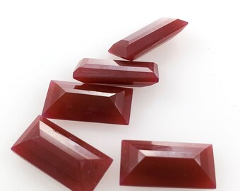 Antique Czech 16x8mm Sardonyx Opaline Glass | Baguette Shape | Czechoslovakia