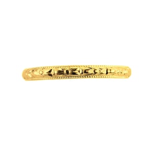 14k Antique Style 2mm Orange Blossom Gold Wedding Band | Yellow, White or Rose Gold | WB1010