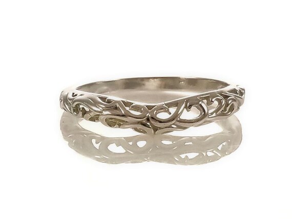 Wide filigree wedding bands deals