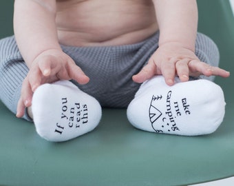 If you can read this Take me Camping Baby Socks | Outdoor Gifts