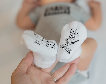 If you can read this Take me Golfing Baby Socks, Father’s Day Gift