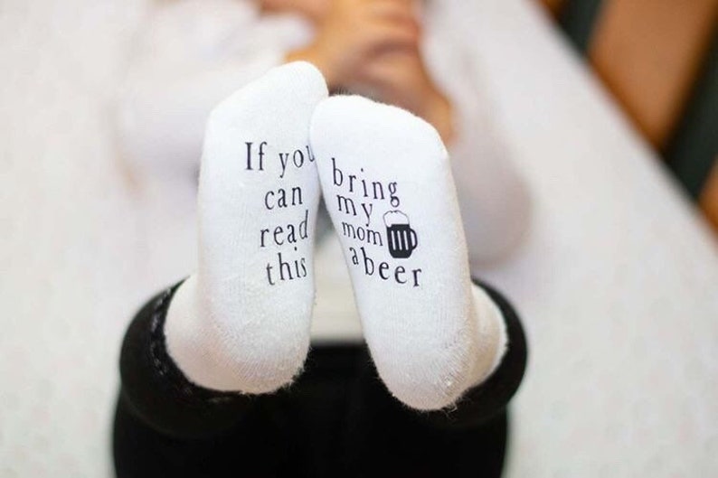 Mothers Day Gift, Baby Shower Gift, Unisex Baby Shower Gift, Baby Socks, Beer Gifts, Baby Gift, Gift for Baby, Gifts for Mom, Gifts for Her image 5