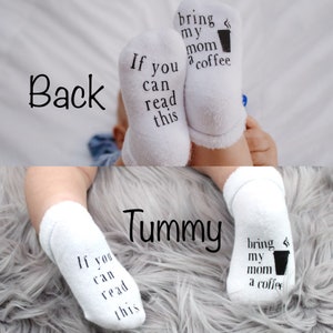 Pregnancy Announcement, Baby Shower Gift, Unisex Baby Shower Gift, Baby Socks, If You can Read this Baby Socks Baby Gift, Gift for Baby, Nan image 2
