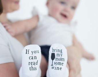 Wine Gift, If You can Read this Baby Socks, Baby Shower Gift, Unisex Baby Shower Gift, Baby Socks, Wine Socks, Wine Gifts Baby Gift, Gift fo