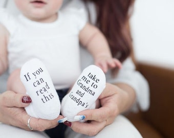 Pregnancy Announcement Socks, New Grandparents Gift, Baby Shower Idea