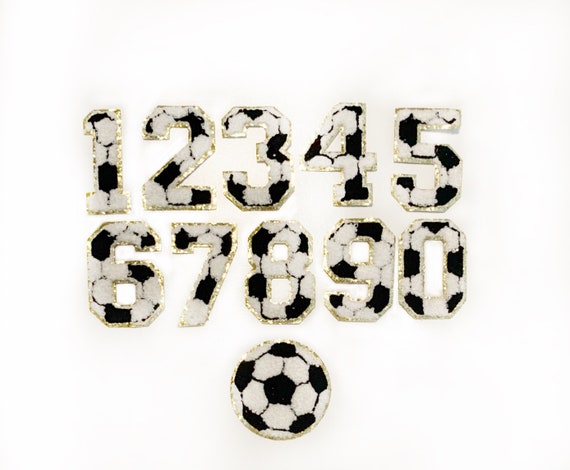 Iron On Chenille Soccer Ball and Numbers for Crafting, Soccer Chenille  Patch, Soccer Mom, Chenille Iron On Patches Craft Supply