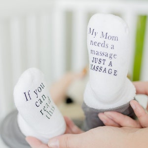 Funny Mothers Day Gifts from Baby, Gifts for Mom, If you can Read this My Mom Needs a Massage, Funny Unisex Baby Shower Gifts