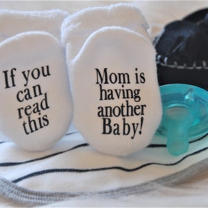 Pregnancy Announcement to Husband, 2nd Pregnancy Reveal, If You can Read this Baby Socks, Dad Gift, Baby Announcement, Pregnancy Reveal, Pr
