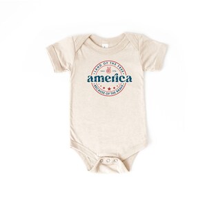 Patriotic Baby Bodysuit | Land of the Free, 4th of July Outfit