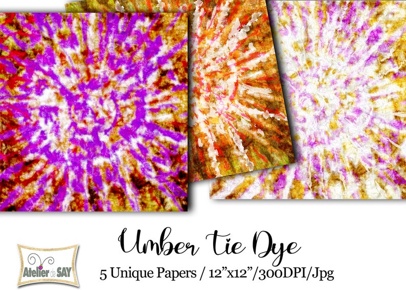 TIE DYE Printable Paper Bundle/tie Dye Digital Pattern/fall Scrapbook ...