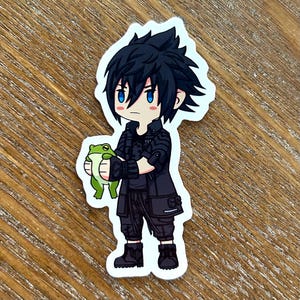 Noctis Holding a Frog - Matte Sticker