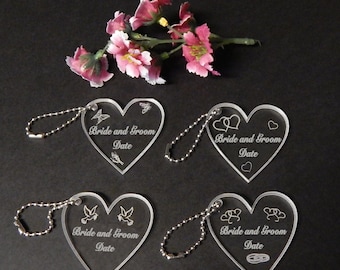 QTY 100 Personalized Acrylic Key Chain Favors