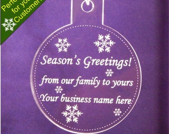 5-100 Custom Business Name Acrylic Christmas Ornament