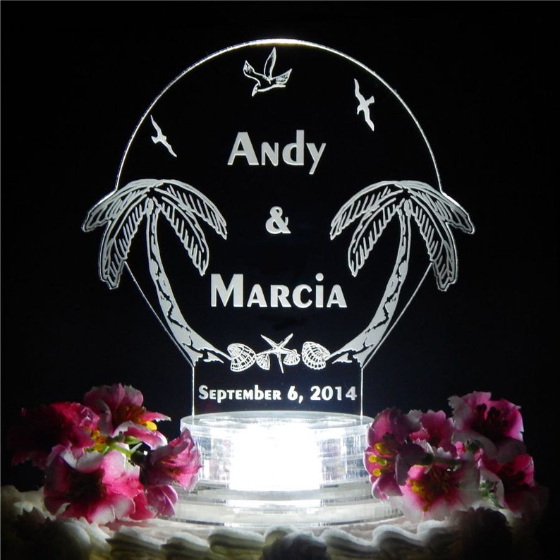 Lighted Cake Topper/palm Tree/wedding Cake Etsy