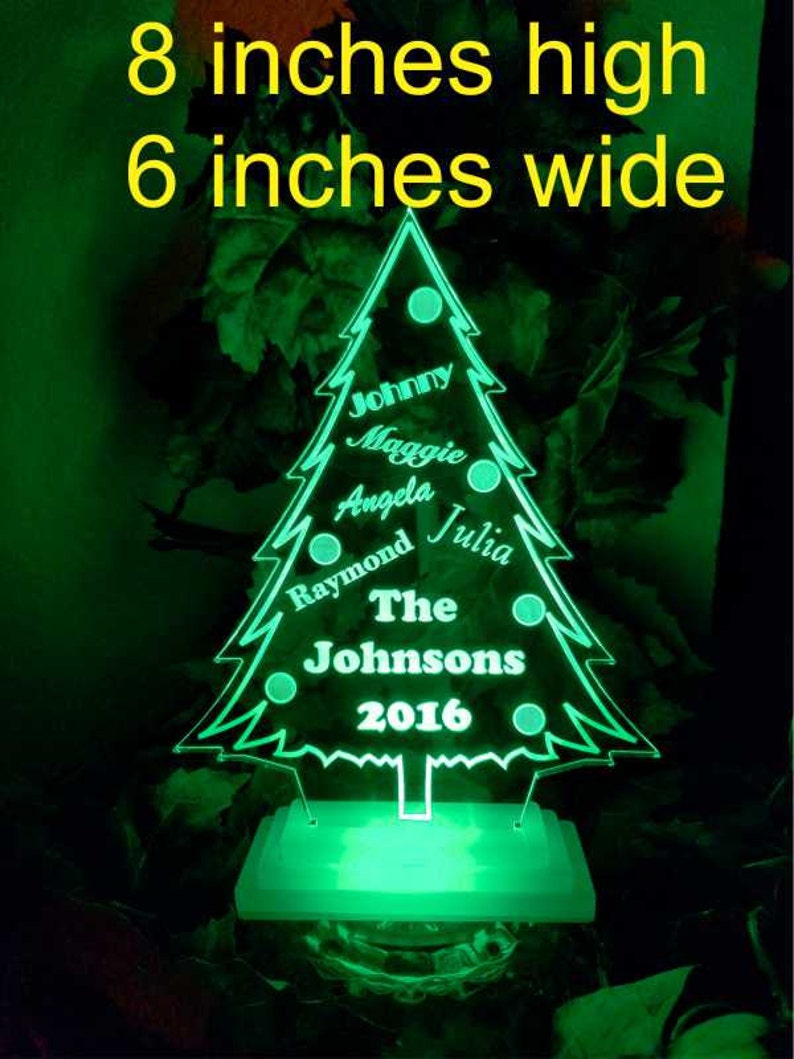 Lighted Christmas Tree Centerpiece Decoration Acrylic Engraved Table Sign Great Gift!
