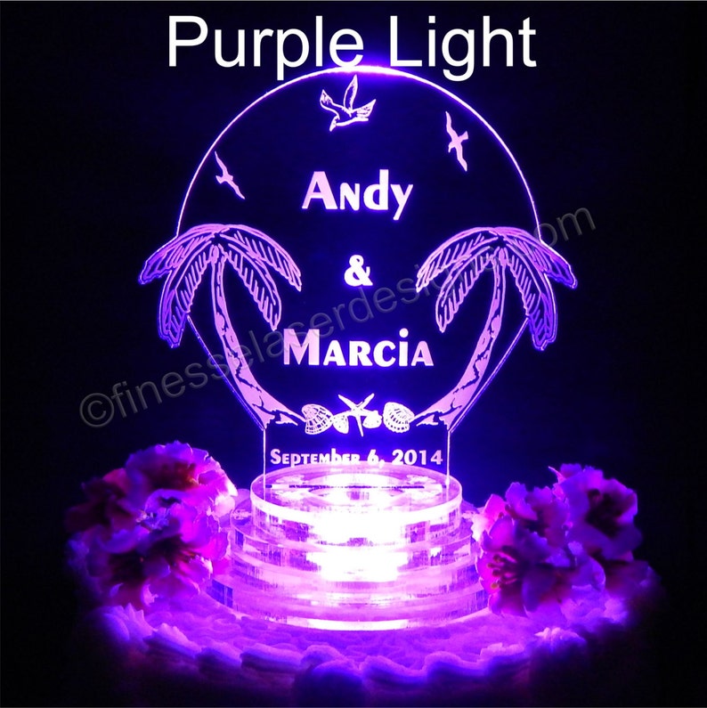 Lighted Cake Topper/palm Tree/wedding Cake Etsy