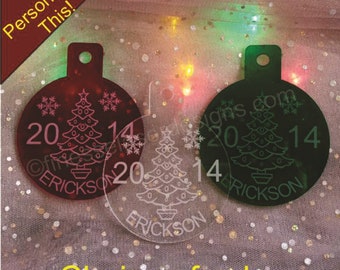 Personalized Name Christmas Tree Ornament Custom Engraved Acrylic laser etched