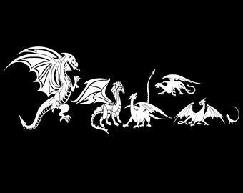 My dragon family car decal, dragon laptop decal, dragon vinyl decal, dragon car sticker, dragon car decals, dragon auto decal, auto sticker