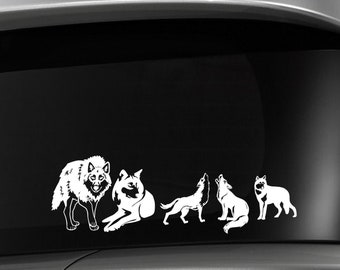 Wolf pack car decal, wolves laptop decal, stick family decal, wolf stickers, werewolf decals, skins, timber wolf decals, car decals for men