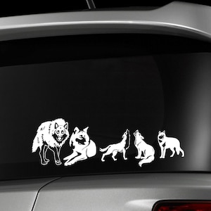 Wolf pack car decal, wolves laptop decal, stick family decal, wolf stickers, werewolf decals, skins, timber wolf decals, car decals for men