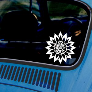 Flower inside flower car decal, Laptop Sticker, Car Decal For Women, Window Decal, Coffee Mug Vinyl Decal, Car Accessories, Gifts Under 10