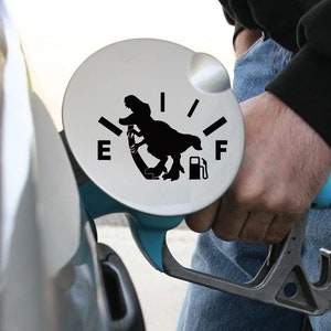 T-Rex Empty Gas Tank Car Decal, Funny Car Decal, Dino Laptop Decal, Vinyl Decal, Car Sticker, Laptop Sticker, Dinosaur Gift, Gifts For Men