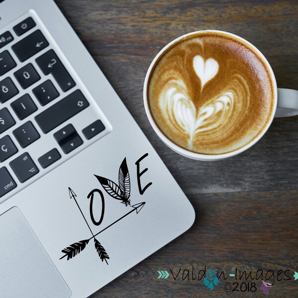 Liefde pijl, auto sticker, liefde sticker, veren sticker, pijlen, liefde laptop sticker, liefde auto sticker, boho sticker, pijl sticker, liefde vinyl sticker