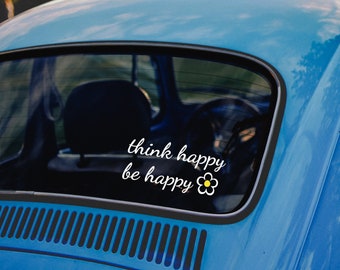 Be happy car decal for women, hippie laptop decal, bohemian flower auto decal, boho daisy car bumper sticker, car accessories, cup decal