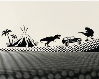T-Rex Volcano Hidden Easter Egg Decal, Windshield Decal Sticker, Funny Car Decal Hidden Truck Vinyl Decal,  Cell Phone Sticker Gifts For Men