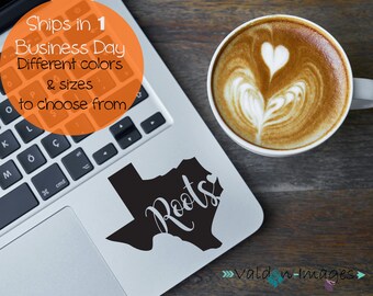 Roots Texas Decal, Vinyl Decal, Car Window Decal, Texas Car Decal, Texas Heart Decal, Decal for Women, Tumbler Decal, Home State Decal