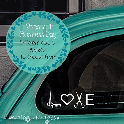Hairstylist Car Decal Love Car Decal Laptop Decal Etsy