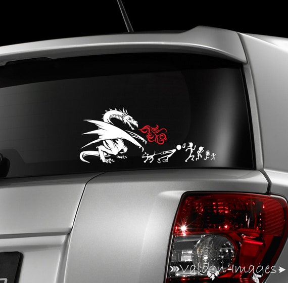 Buy Car Decal Dragon Torched Stick Family Dragon Car Stickers